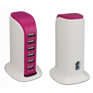 American 6 Port USB Wall Charger 2100mA , High Speed USB Home Charger