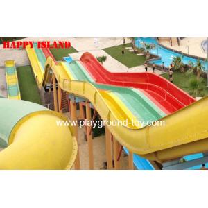 Multi-Slides Rainbow GRP Water Park Equipments , Custom Water Slides From Top