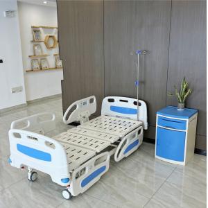 Blue Adjustable Electric Hospital Bed Five Function Hospital Bed