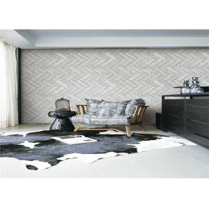 Quality 3D Grey Brick Effect Wall Covering Smoke Proof For Sitting Room , Modern Style for sale