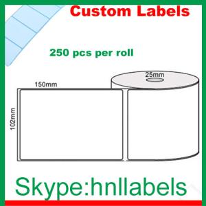 Quality Thermal Transfer Labels 102mmX150mm/1 Plain Transfer Roll Permanent, 250Lpr , 25mm core for sale