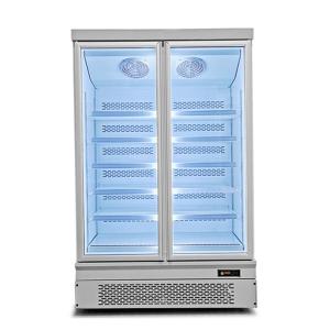 Rapid Frozen Glass Doors Upright Commercial Freezer Display For Supermarket