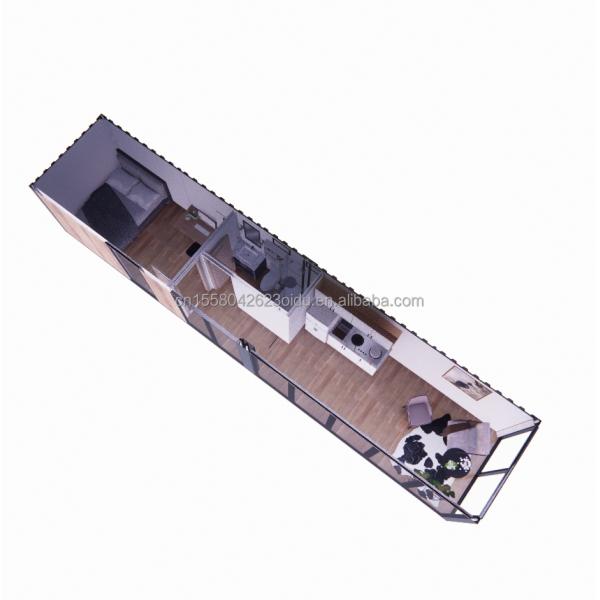 Resort Hotel Accommodation Made of Galvanized Steel Square Tubes and Modern Wooden Materials in Flat Packaging Containe