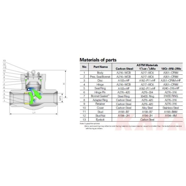 KATA VALVE API 6D SWING CHECK VALVE NPS 2"~48"