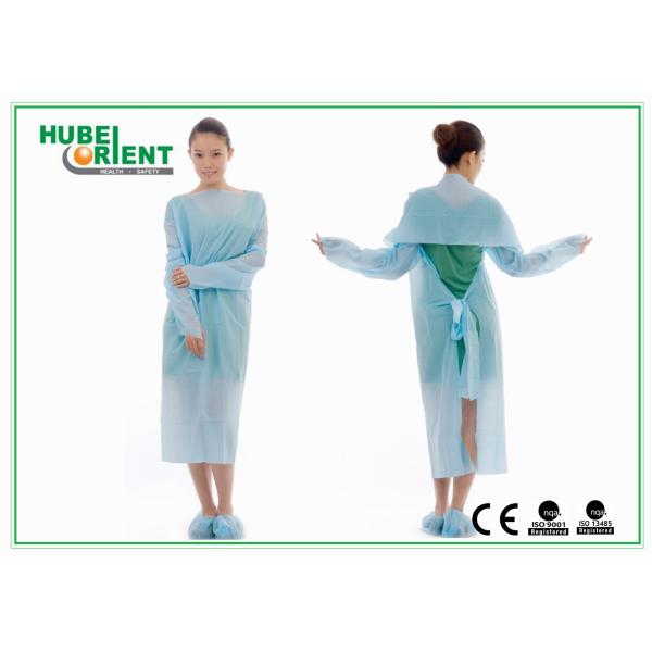 Buy OEM Fluid Repellent 45g/m2 Disposable Isolation Gowns Without Sleeves at wholesale prices