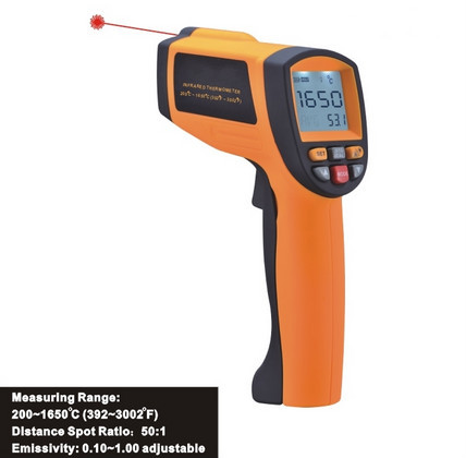 Buy Data Store/Recall Function, Handheld Digital Laser Infrared Thermometer IR1650, Data Hold function at wholesale prices