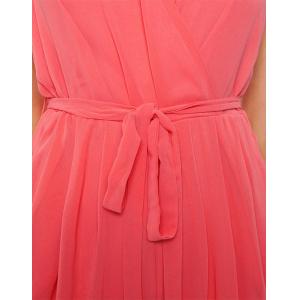 V Neck Women Jumpsuits And Rompers , Red / Black Sleeveless