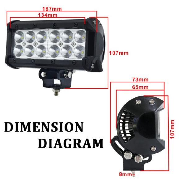 7 Inch 36W Offroad LED Light Bars Driving Lights For 4x4 Truck Jeep