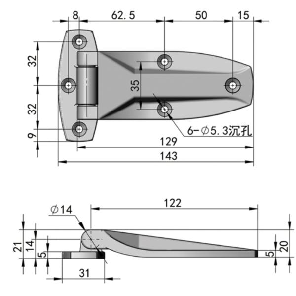 Industrial Oven Door 304 Hinges Heavy Duty Stainless Thermostat