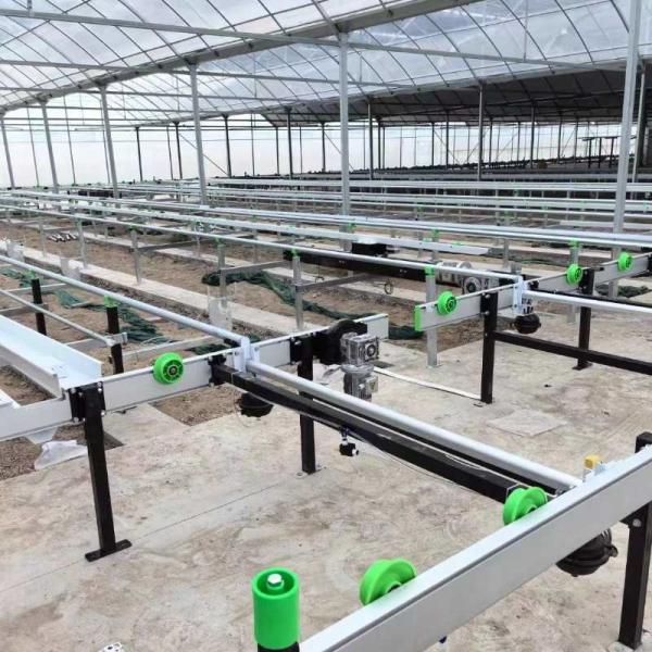 Growing System Rolling Greenhouse Tables Adjustable Shuttle Bench System