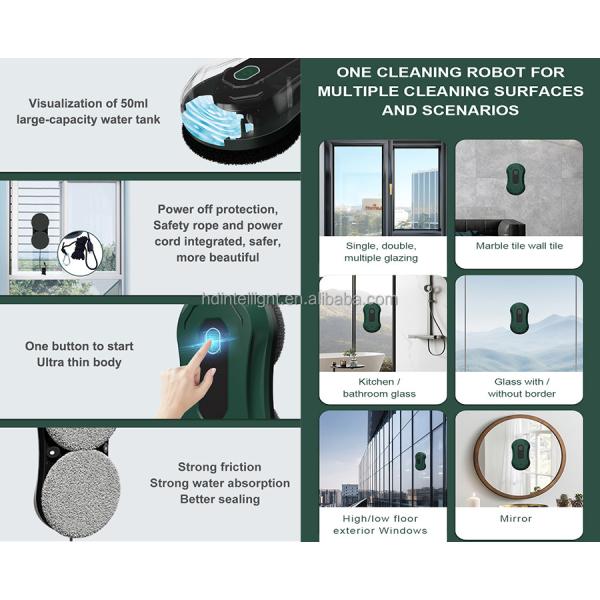 Home Appliance Robot Cleaner Window 24V 2800Pa Cleaning Robot For High Rise Buildings