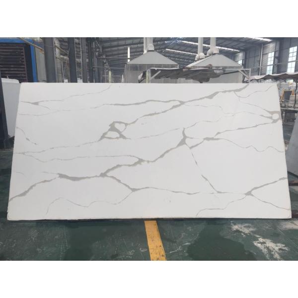 Environmental Friendly Calacatta Quartz Countertops With Grey Vein Low