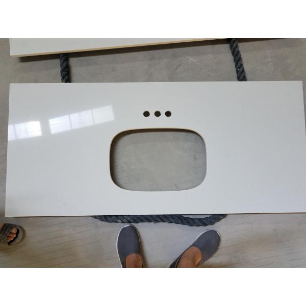 Buy Economical Quartz Bathroom Vanity Tops 93% Quartz Sand Percentage at wholesale prices