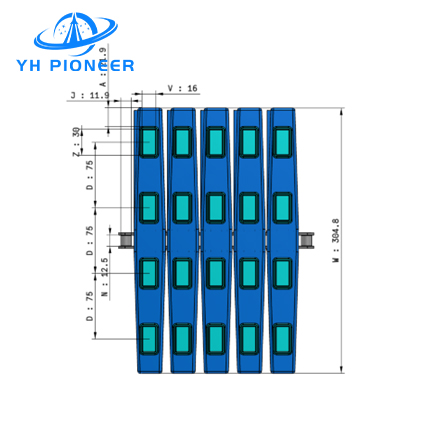 Flexible Sideflex Rubber Top Turning Chain Plate With Roller For Conveyor System