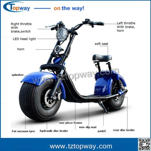 New customized 1000W citycoco 18*9.5 big two wheels electric scooter harley
