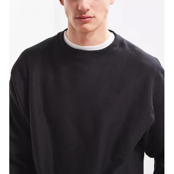 Dropped Shoulder Fleece Crew Neck Sweatshirt Men Hoodies Pink Color