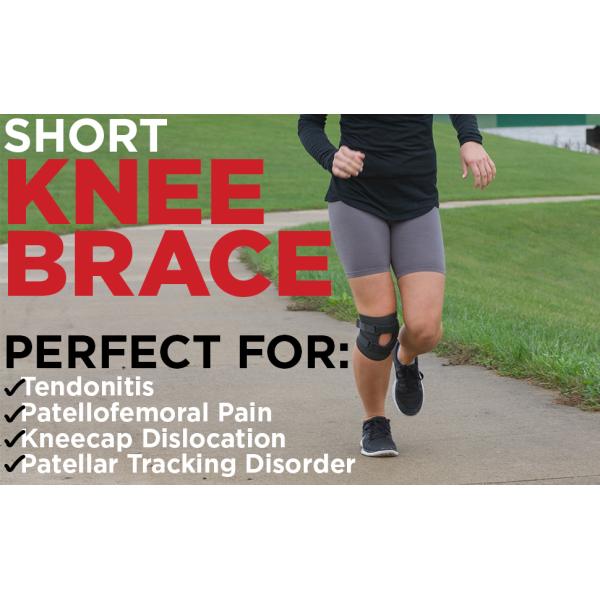 6" Tracking Short Medical Knee Brace With Dual Hinge And Half - Moon Buttress