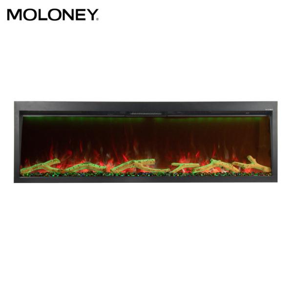 Buy 95" Faux Wood Insert Electric Fireplace Adjustable Heating Vent Three Dimming LED Colorful Flame at wholesale prices