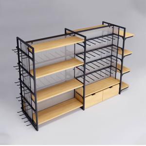 Wooden Gondola Shelving Miniso Style Shop Furniture Adjustable
