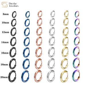 Titanium Steel Round Small Hoop Earrings Hip Hop Circle Jewelry