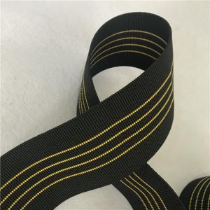 Yellow Lines Upholstery Seat Webbing , 90g/M Elastic Furniture Straps