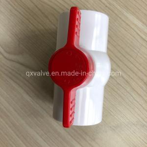 Plastic 1/2 prime prime Butterfly Handle PVC White Ball Valve with Blow-Down