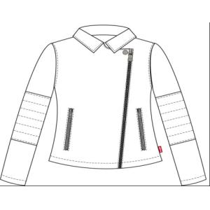 Navy Ladies PU Jacket , Pleather Biker Jacket Asymmetrical Zip Through LEDO1737