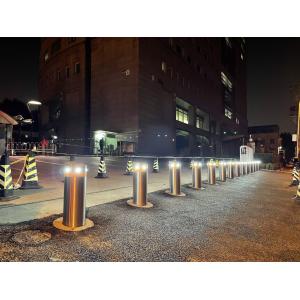 Mitred Top Automatic Rising Bollards With LED Lights