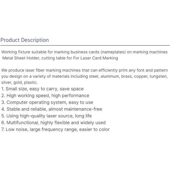 Laser Cutter Machine Worktable Fixture for Gold Silver Engraving Aluminum Metal Sheet Holder