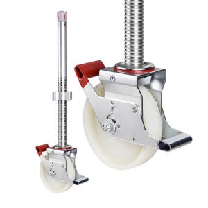 Nylon 880lbs Loading 6inch Scaffolding Wheels Adjustable