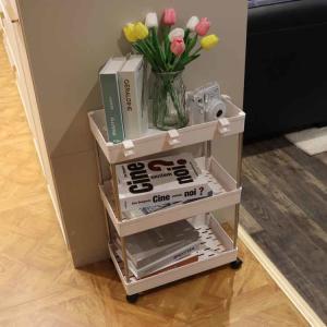 Folding Waterproof Kitchen Storage Trolley , Multifunction Rolling Cart