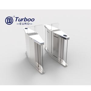 Optical Pedestrian Gate Turnstiles High Speed SUS304 10mm Transparent Acrylic