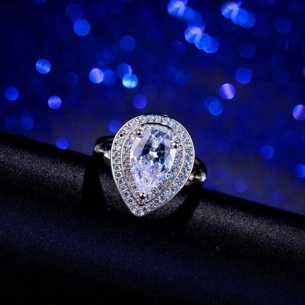 Fashion Women Ring 925 Sterling Silver Ring CZ White Stone bague anel bijoux Jewelry Accessories Vintage Rings