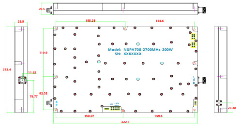 NXPA700 2700MHz 200W RF Signal Amplifier UAV Module For Radar