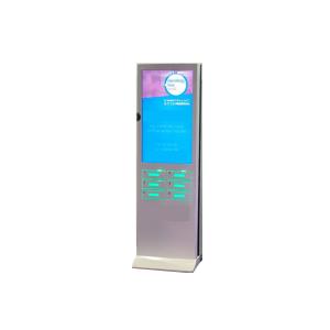 Advertising Public Coin Operated Multi Cell Phone Charging Kiosk With Safe Lock