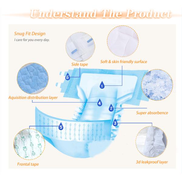 Soft Breathable Absorption Diapers for Elderly Adults OEM Disposable Geriatric Diaper