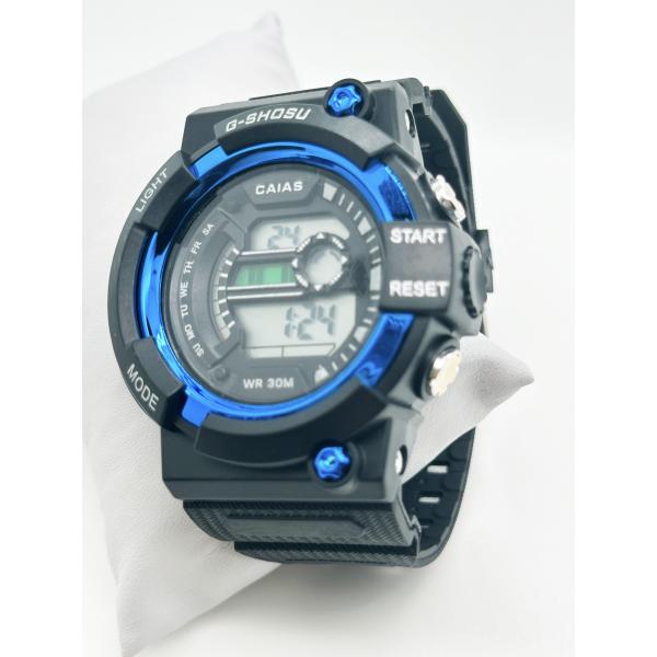 Sporty Black Dial Digital Watch with Silicone Band