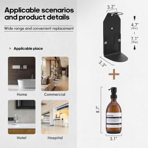 Sustainable Soap Bottle Dispenser Wall Mounted Holder for a Sleek Bathroom or