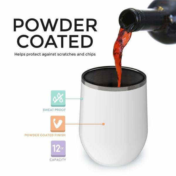 Ecoffee Double Wall Vacuum Insulated egg shaped wine tumbler, 12oz egg shaped mug cup stainless steel