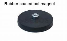 rubber-coated magnets component of shelf display hook