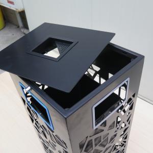 Carved Pattern Sunproof Dia 400mm Steel Outdoor Garbage Cans