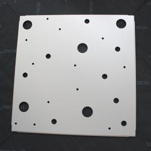 CNC Perforated Lay In Ceiling Tiles 600x600mm False Ceiling Panel RAL9010