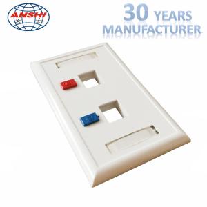 Telecommunication 2 Port Faceplate Prevent Dust High Strength Resistance