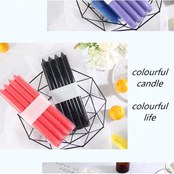 European Colored Long-Rod Candle Holiday Decoration Power Failure Emergency Classic Long Lasting Burning Thin Taper