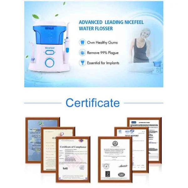 Family Countertop Water Flosser CQC Table Top Flosser With 7pc Jet Tips