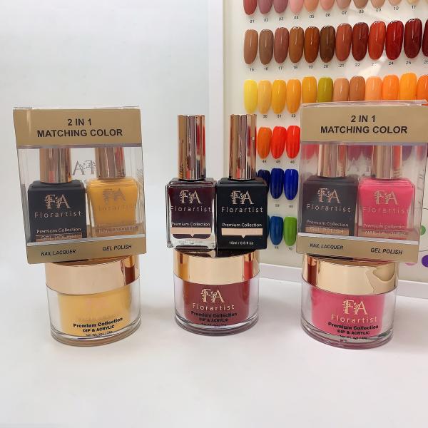 OEM Customize Private Label 3 in 1 Nail Set Dip Powder Gel Polish Color Matching Nail Polish