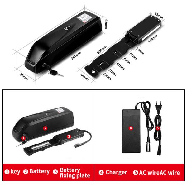 48V 10Ah Hailong Folding Electric Bike Battery 500 Times PC ABS Case