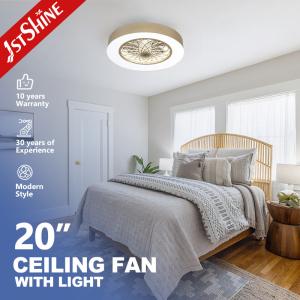 Hidden Removable Blades LED Ceiling Fan with Metal Material and Remote Control