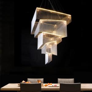 Large aluminum chain tassel lighting modern long staircase chandeliers(WH-CC-31)