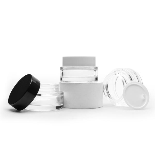 Cosmetics Packaging Flat Round Face Cream Jar Clear Glass Cream Jar 50g 30g